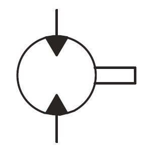Bidirectional fixed displacement hydraulic motor symbol